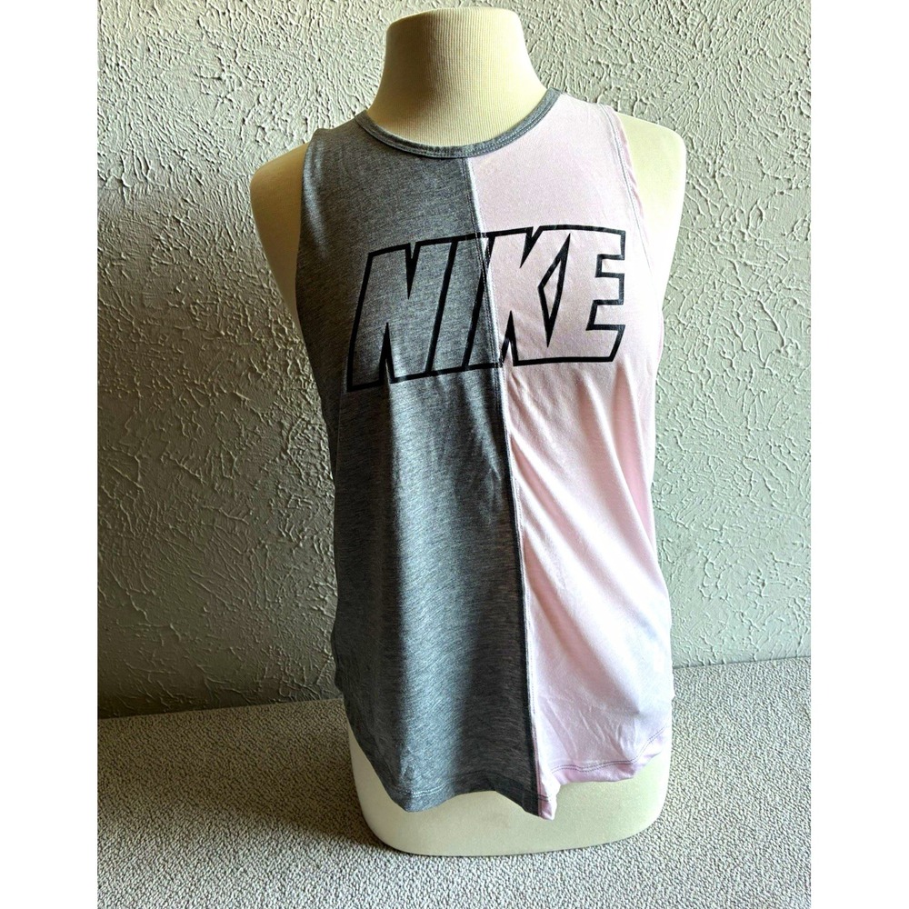 Nike Miler Tank SD W Women's M Dri-FIT Running Racerback Gray Pink AV8180-078